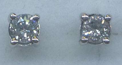 **SPECIAL [R16836]** ROUND CUT DIAMOND [0.250ct] EARRINGS [WHITE GOLD] -  BUY SAFE
