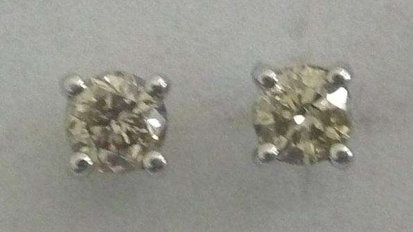 **GORGEOUS [R30143]** DESIGNER SPARKLING [0.595ct] DIAMOND EARRINGS [WHITE GOLD] - BUY SAFE