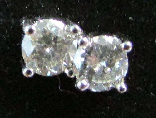 **GORGEOUS [R32196]** DESIGNER SPARKLING [1.00ct] DIAMOND EARRINGS [WHITE GOLD] - BUY SAFE