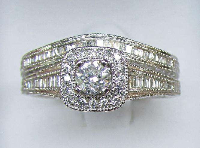 **PIECE OF ART [R72786]** BAGUETTE BRIDAL [1.50ct] DIAMOND RINGS [7.172g] WHITE GOLD - BUY SAFE