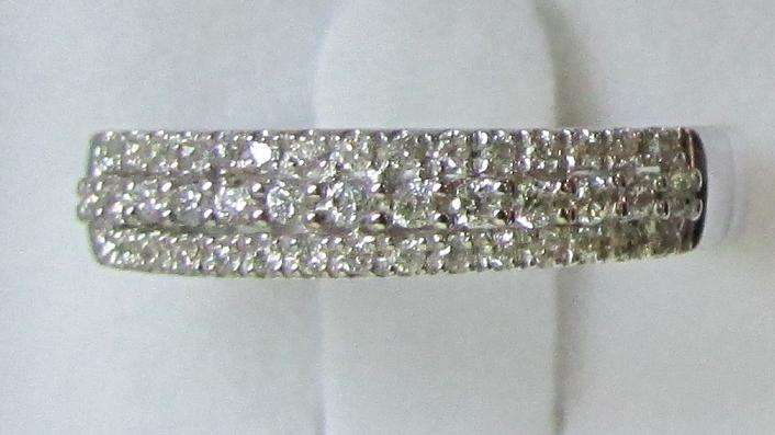**MAGICAL [R25862]** HIGH [G / SI1] QUALITY [0.400ct] DIAMOND BAND [3.157g] WHITE GOLD - BUY SAFE
