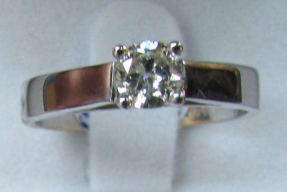 **4 CLAW DESIGN [R23223]** ROUND CUT [0.350ct] SOLITAIRE DIAMOND [SI3] WHITE GOLD - BUY SAFE