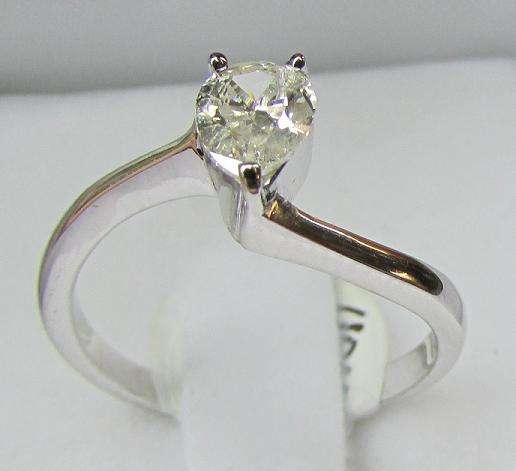 **DESIGNER [R27498]** SPARKLING PEAR SHAPE [0.450ct] DIAMOND RING [WHITE GOLD] - BUY SAFE