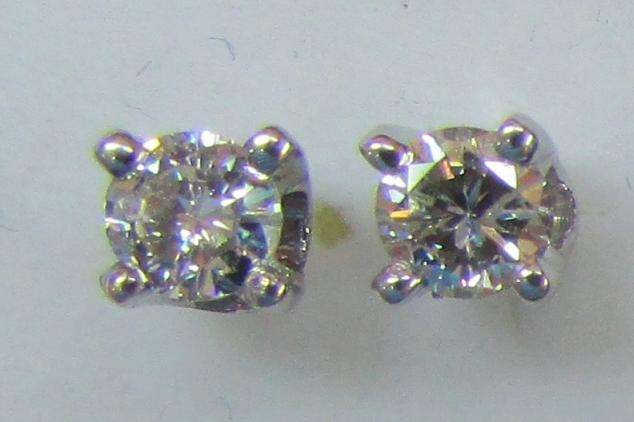 **GORGEOUS [R26287]** DESIGNER SPARKLING [0.400ct] DIAMOND EARRINGS [WHITE GOLD] - BUY SAFE