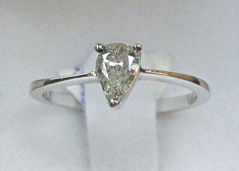 **DESIGNER [R27498]** SPARKLING PEAR SHAPE [0.400ct] DIAMOND RING [WHITE GOLD] - BUY SAFE