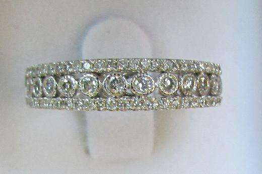 **CONTEMPORARY [R28862]** HIGH [G/SI2] QUALITY [0.700ct] DIAMOND BAND [4.288g] WHITE GOLD - BUY SAFE