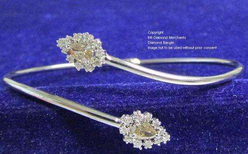 **DIAMOND BANGLE [R60743]** HIGH QUALITY [1.250ct] PEAR / ROUND [18KT WHITE GOLD] - BUY SAFE