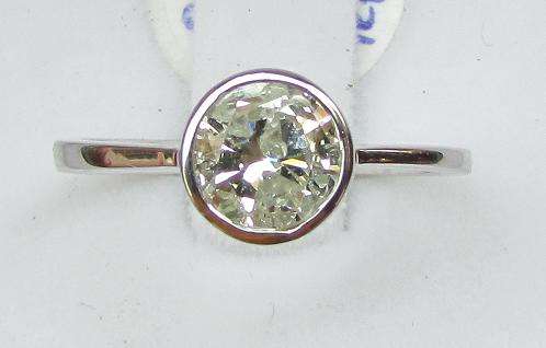 **TUBE DESIGN [R27528]** ROUND CUT [0.705ct] SOLITAIRE DIAMOND RING [WHITE GOLD] - BUY SAFE