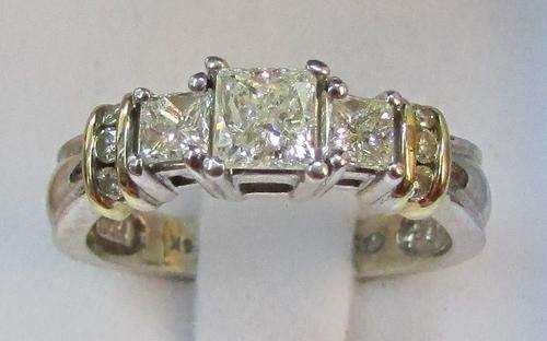 **JAW DROPPING [R49349]** PRINCESS CUT [1.040ct] DIAMOND [I /SI2] RING [4.768g] WHITE GOLD -BUY SAFE