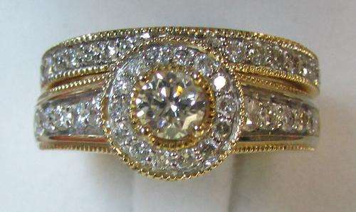 **BRIDAL SET [R55486]** WOW [1.250ct] DIAMOND RING [6.234g] SOLID WHITE GOLD - BUY SAFE