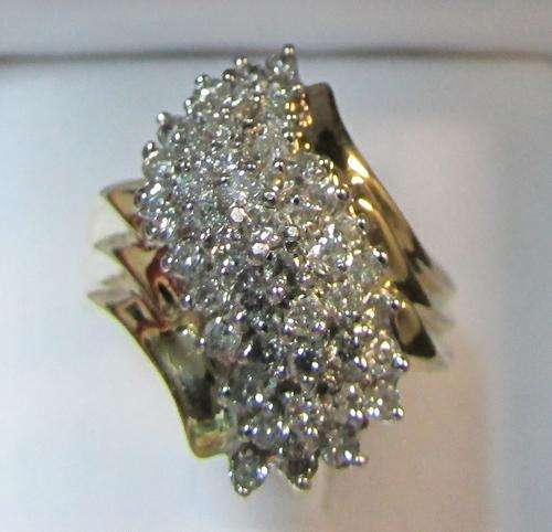 **JAW DROPPING [R48527]** CLUSTER STYLE [1.120ct] DIAMOND RING [7.934g] YELLOW GOLD - BUY SAFE