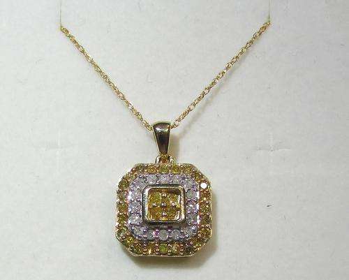 **GLITTERING [R34753]** FANCY ROUND CUT DIAMOND [0.675ct] PENDANT + CHAIN [YELLOW GOLD] - BUY SAFE