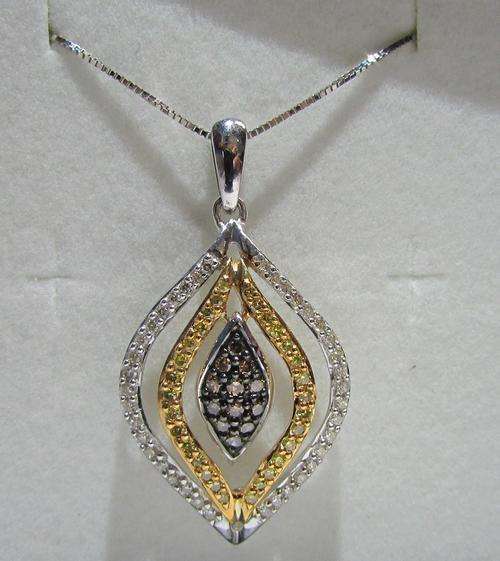 **GLITTERING [R34753]** ROUND CUT DIAMOND [0.700ct] PENDANT + CHAIN [WHITE GOLD] - BUY SAFE