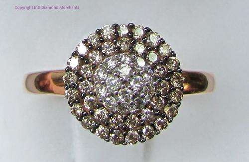 **EYE CATCHING [R33058]** CLUSTER DIAMOND [0.710ct] ENGAGEMENT RING [ROSE GOLD] - BUY SAFE