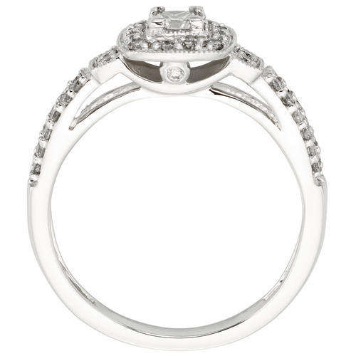 **SPLIT SHANK | R31262** PRINCESS CUT | 0.650ct | DIAMOND RING | WHITE GOLD | - **SEE VIDEO**