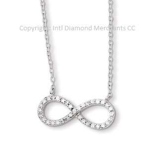 **INFINITY DESIGN [R29257]** DIAMOND PENDANT + CHAIN! [0.2750ct] ROUND CUT [WHITE GOLD] - BUY SAFE