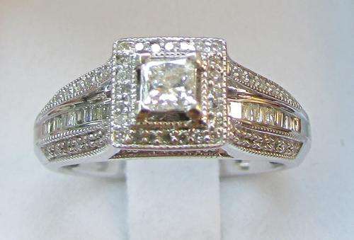 **PRINCESS STYLE [R41057]** DIAMOND RING [1.00ct] INVISIBLE SETTING [5.002g] WHITE GOLD - BUY SAFE