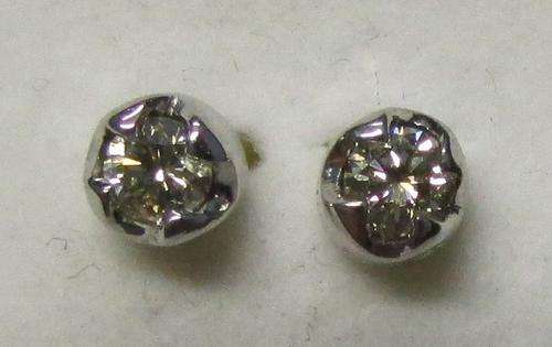 **GORGEOUS [R26287]** DESIGNER SPARKLING [0.300ct] DIAMOND EARRINGS [WHITE GOLD] -  BUY SAFE