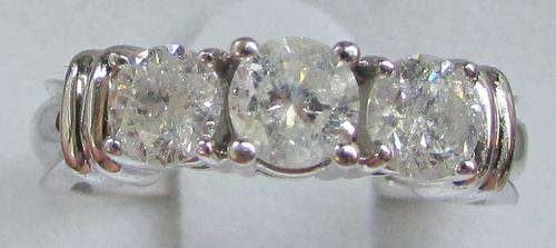 **SPARKLY [R44528]** HIGH QUALITY [1.050ct] DIAMOND RING [3.778g] SOLID WHITE GOLD - BUY SAFE