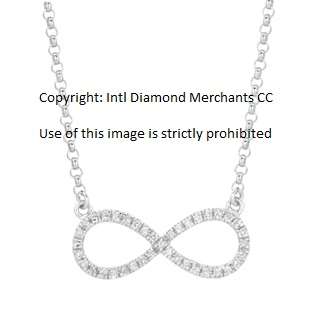 **INFINITY DESIGN [R29257]** DIAMOND PENDANT + CHAIN! [0.2750ct] ROUND CUT [WHITE GOLD] - BUY SAFE