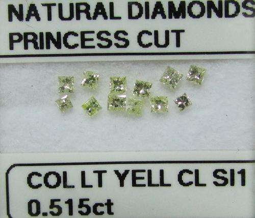**GORGEOUS DIAMONDS** SPARKLING [0.515ct] PRINCESS CUT [SI1 CLARITY] DIAMOND FROM R1 - BUY SAFE