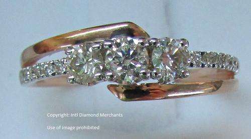 **EYE CATCHING [R33058]** TWIST DESIGN [0.710ct] ENGAGEMENT RING [ROSE GOLD] - BUY SAFE