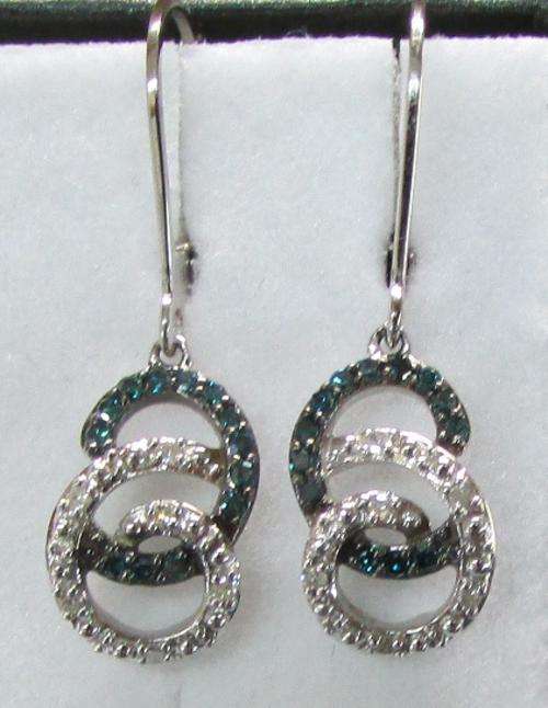**DROP EARRINGS [R30467]** DESIGNER PAVE SET [0.400ct] DIAMOND EARRINGS [WHITE GOLD] -  BUY SAFE