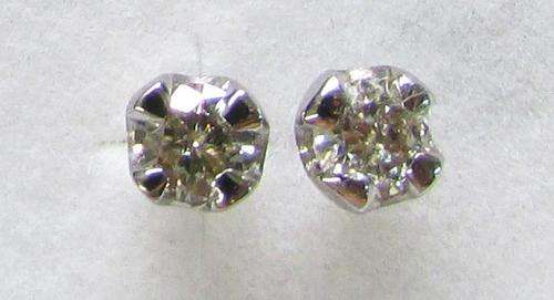 **STUNNING STUDS [R26287]** DESIGNER SPARKLING [0.305ct] DIAMOND EARRINGS [WHITE GOLD] -  BUY SAFE
