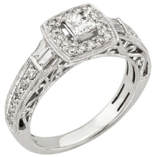 **SPARKLE GALORE [R48374]** DIAMOND RING [1.025ct] PRINCESS SETTING [4.480g] WHITE GOLD - BUY SAFE