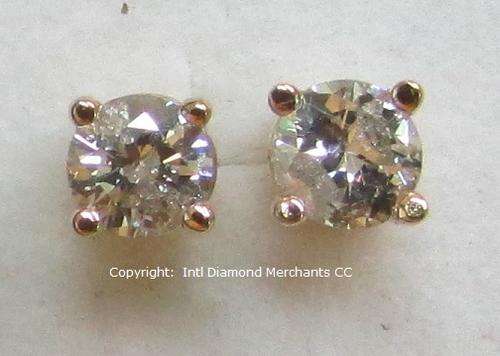 **STUNNING STUDS [R25319]** DESIGNER SPARKLING [0.353ct] DIAMOND EARRINGS [YELLOW GOLD] -  BUY SAFE
