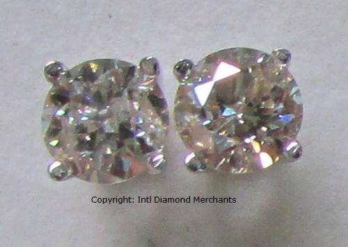 **3/4ct SPECIAL [R30105]** DESIGNER SPARKLING [0.750ct] DIAMOND EARRINGS [WHITE GOLD] - BUY SAFE
