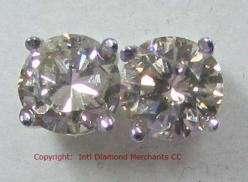 **NEARLY 1ct SPECIAL [R32153]** DESIGNER SPARKLING [0.936ct] DIAMOND EARRINGS [WHITE GOLD] -BUY SAFE