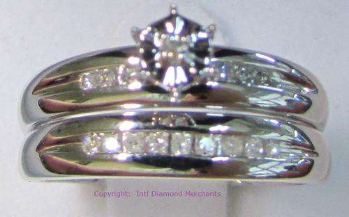 **SUPER DEAL [R22596]** BRIDAL TWINSET [0.226ct] DIAMOND RINGS [WHITE GOLD] - BUY SAFE
