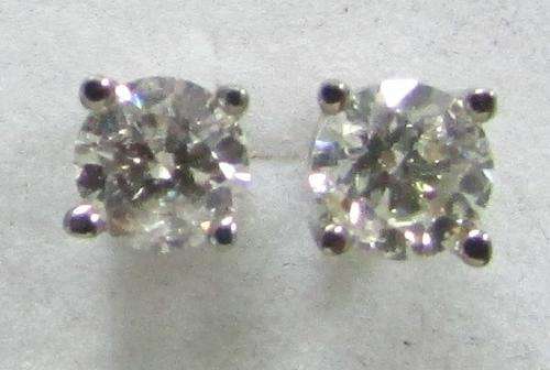 **ATTRACTIVE [R26865]** GLITTERING [0.525ct] DIAMOND STUD EARRINGS [WHITE GOLD] - BUY SAFE