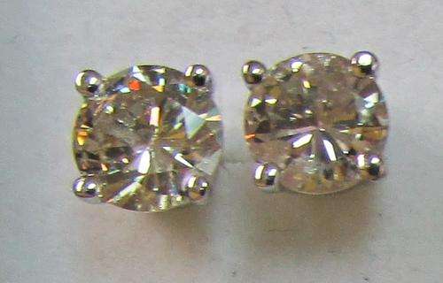 **OVER 3/4ct [R32985]** ULTRA SPARKLING [0.770ct] DIAMOND EARRINGS [WHITE GOLD] - BUY SAFE