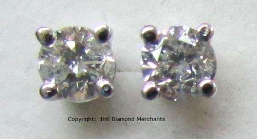 **ATTRACTIVE [R27865]** GLITTERING [0.450ct] DIAMOND STUD EARRINGS [WHITE GOLD] - BUY SAFE