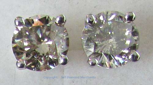 **OVER 3/4ct SPECIAL [R34341]** SPARKLING [0.830ct] DIAMOND EARRINGS [WHITE GOLD] - BUY SAFE