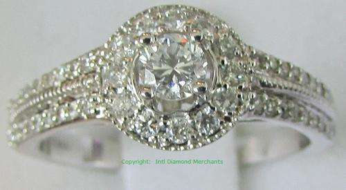 **HALO DESIGN [R31423]** HIGH QUALITY [0.650ct] DIAMOND RING [2.992g] WHITE GOLD - BUY SAFE