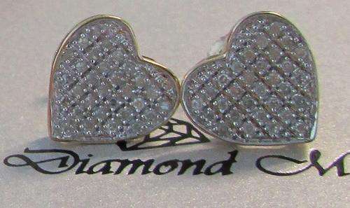 **DIAMOND HEART SHAPE [R28467]** MICRO PAVE SET [0.300ct] DIAMOND EARRINGS [YELLOW GOLD] -  BUY SAFE