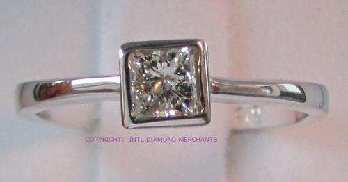 **SPECIAL [R28143]** PRINCESS CUT [0.315ct] SOLITAIRE [SI2] DIAMOND RING [WHITE GOLD] - BUY SAFE