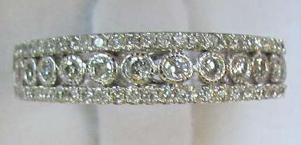 **CONTEMPORARY [R31862]** HIGH [G/SI2] QUALITY [0.750ct] DIAMOND BAND [4.178g] WHITE GOLD - BUY SAFE