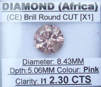 **MASSIVE BRIGHT PINK** [2.30ct] SPARKLY ROUND CUT DIAMOND - R1 NO RESERVE**