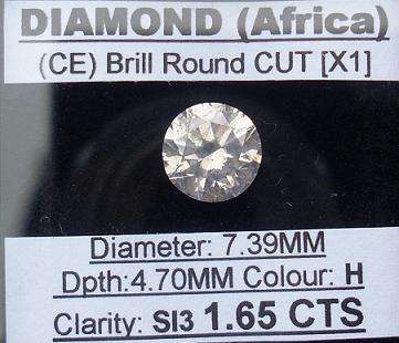 **HUGE** STUNNING [1.65ct] CLEAN [H / SI3] ROUND CUT DIAMOND - R1 NO RESERVE**