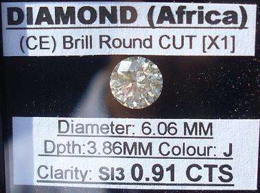 **HIGH QUALITY** STUNNING [0.91CT] CLEAN [SI3] ROUND CUT DIAMOND - R1 NO RESERVE**