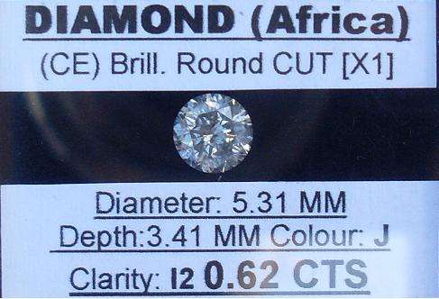 **NATURAL** GORGEOUS [0.62CT] SPARKLY ROUND CUT DIAMOND - R1 NO RESERVE**