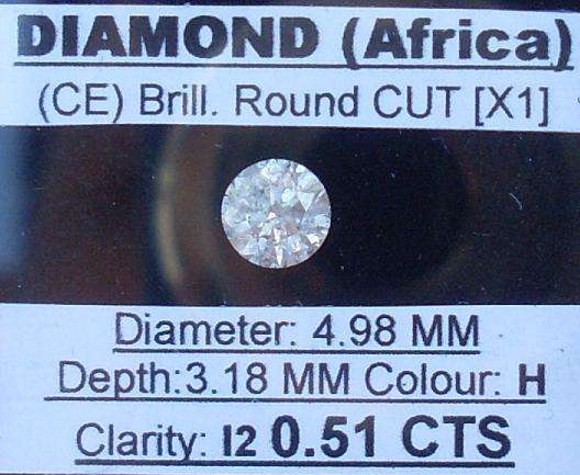 **NATURAL** GORGEOUS [0.51CT] SPARKLY ROUND CUT DIAMOND - R1 NO RESERVE**