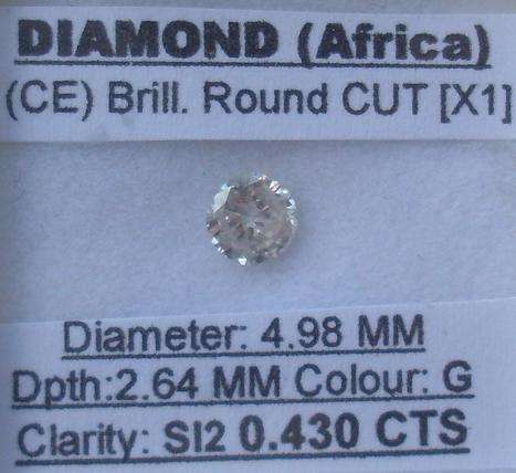 **SPARKLY** STUNNING [0.430CT] EYE CLEAN [SI2] ROUND CUT DIAMOND - BUY SAFE**