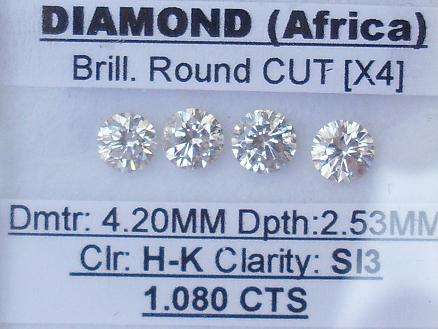 **VERY FIERY**  [1.080CT] NATURAL ROUND CUT [SI3] DIAMOND LOT - BUY SAFE**