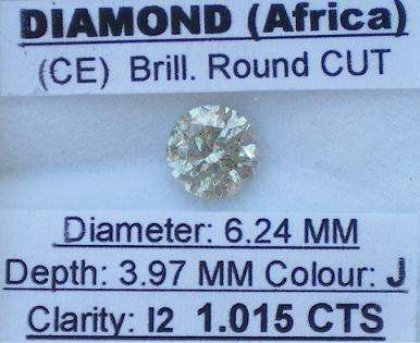 **SUPER** HUGE [1.015ct] ROUND CUT DIAMOND [BUY SAFE]- R1 NO RESERVE**