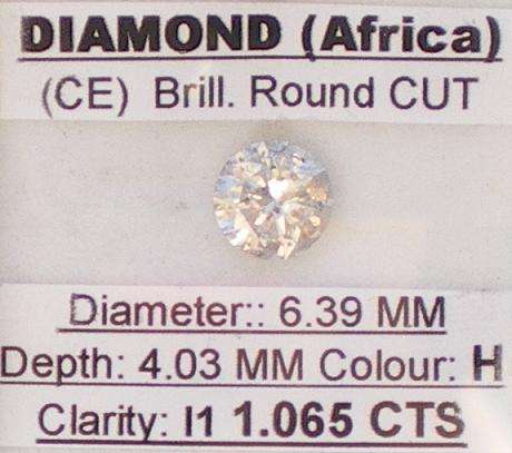 **SPARKLY** HUGE [1.065ct] ROUND CUT DIAMOND [BUY SAFE]- R1 NO RESERVE**